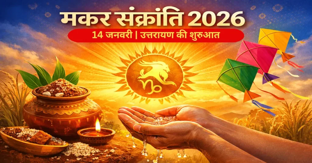 मकर संक्रांति 2026: सूर्य का मकर राशि प्रवेश 14 जनवरी दोपहर 3:13 बजे, उत्तरायण पुण्यकाल मुहूर्त