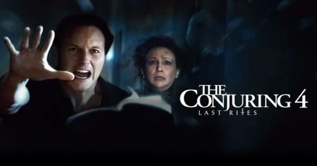 The Conjuring Last Rites official poster featuring Patrick Wilson and Vera Farmiga as Ed and Lorraine Warren for the final chapter streaming on JioHotstar India.
