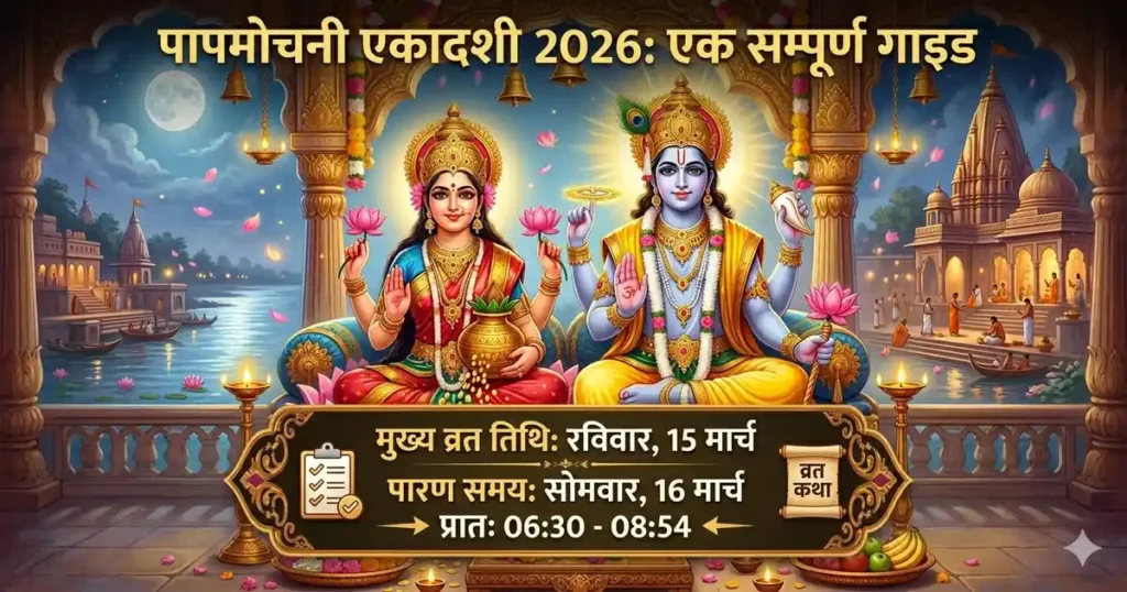 पापमोचनी एकादशी 2026 संपूर्ण गाइड: जानें 15 मार्च व्रत की तिथि और पूजा विधि। (Papmochani Ekadashi 2026 Sampurn Guide: Janen 15 March Vrat ki tithi aur puja vidhi.)