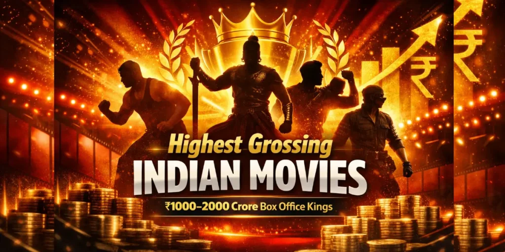 Highest grossing Indian movies of all time featuring top box office records and ₹1000–2000 crore films in 2026