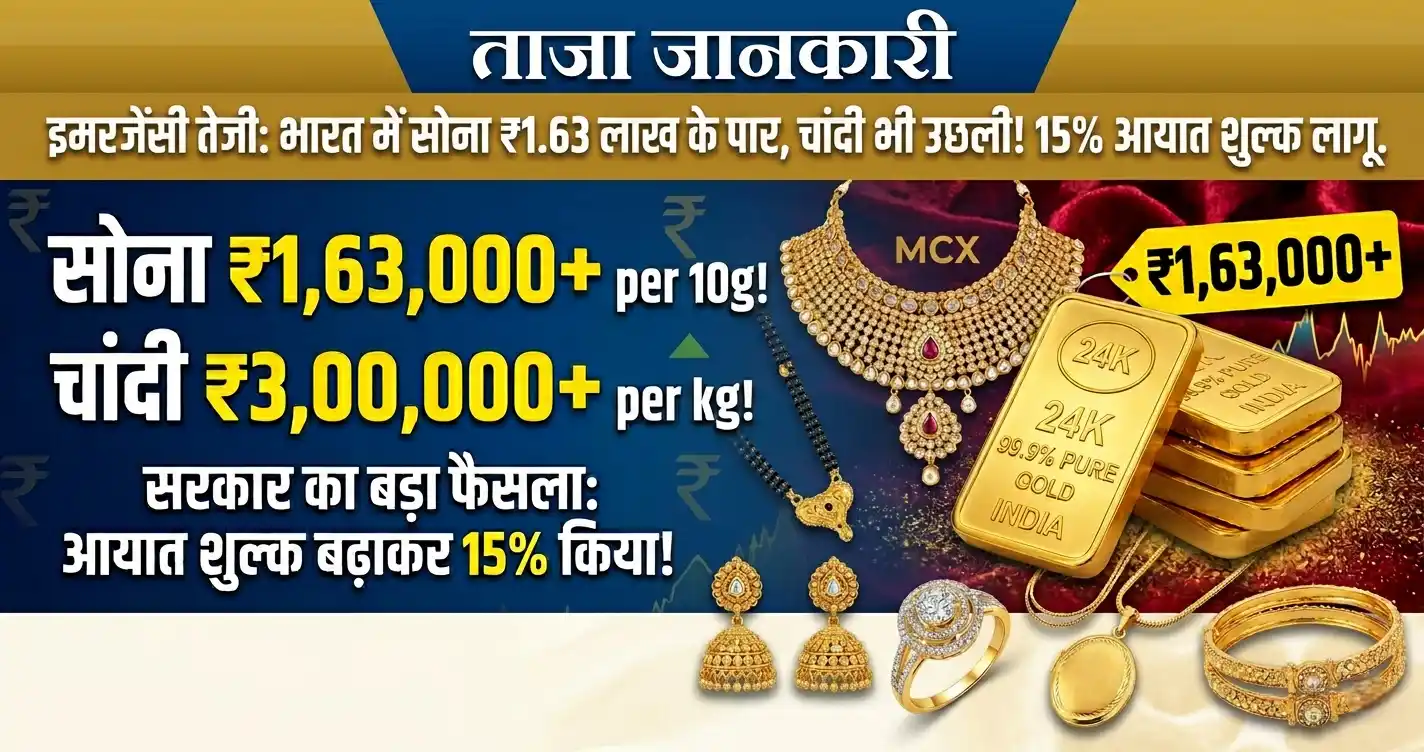सोने और चांदी की कीमतों में भारी उछाल, भारत में 15% आयात शुल्क लागू - हिंदी समाचार (Sona Chandi Price Hike Hindi News)