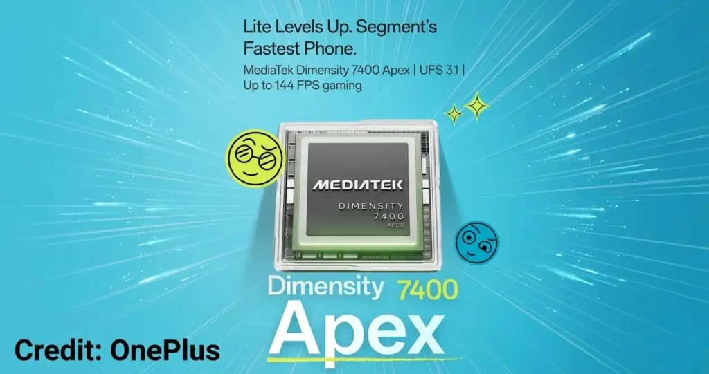 OnePlus Nord CE 6 lite 5G mediatek dimensity 7400 apex processor.